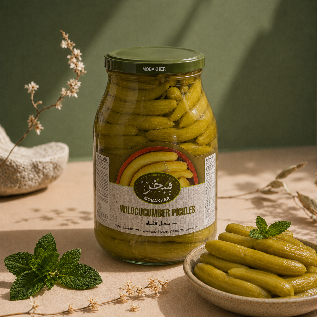Mobakher Wild Cucumber Pickles 2750g (1700g Drained)